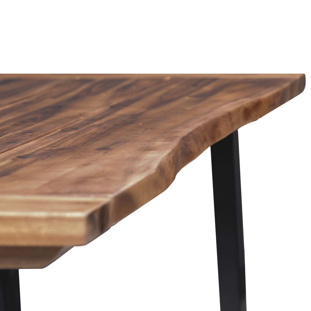 Table À Manger en Bois d'Acacia et Métal Noir-La-Fabrique-Industrielle