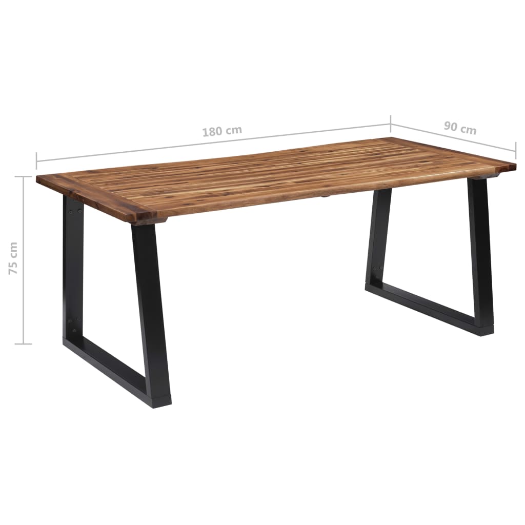Table À Manger en Bois d'Acacia et Métal Noir-La-Fabrique-Industrielle