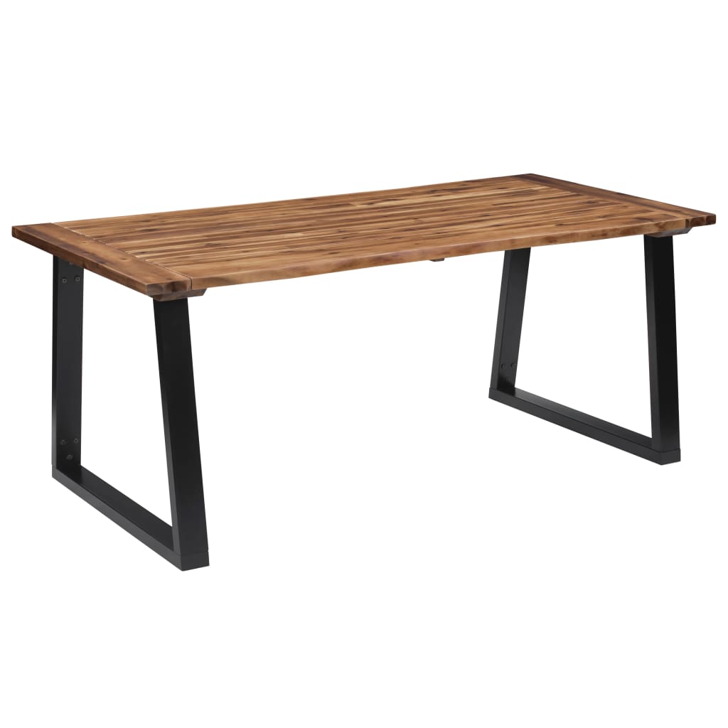 Table À Manger en Bois d'Acacia et Métal Noir-La-Fabrique-Industrielle