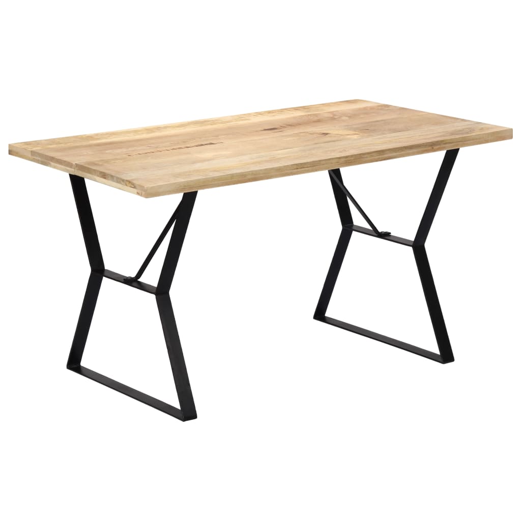 Table À Manger en Bois de Manguier et Métal-Marron-1-140 x 80 x 76 cm-La-Fabrique-Industrielle