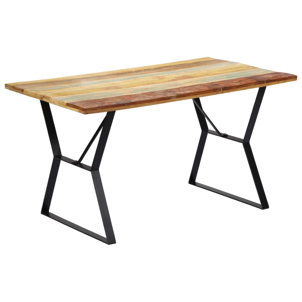Table À Manger en Bois de Manguier et Métal-Multicolore-1-140 x 80 x 76 cm-La-Fabrique-Industrielle