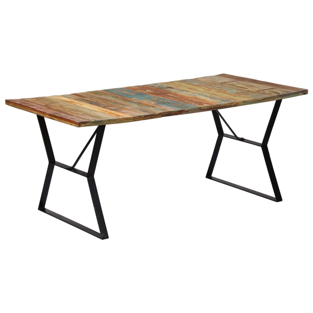 Table À Manger en Bois de Manguier et Métal-Multicolore-1-180 x 90 x 76 cm-La-Fabrique-Industrielle