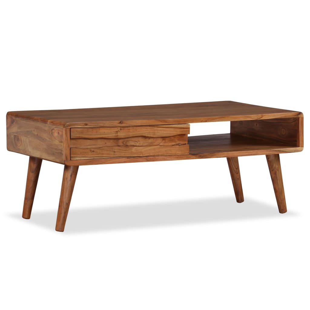 Table Basse Artisanale en Bois d'Acacia-La-Fabrique-Industrielle