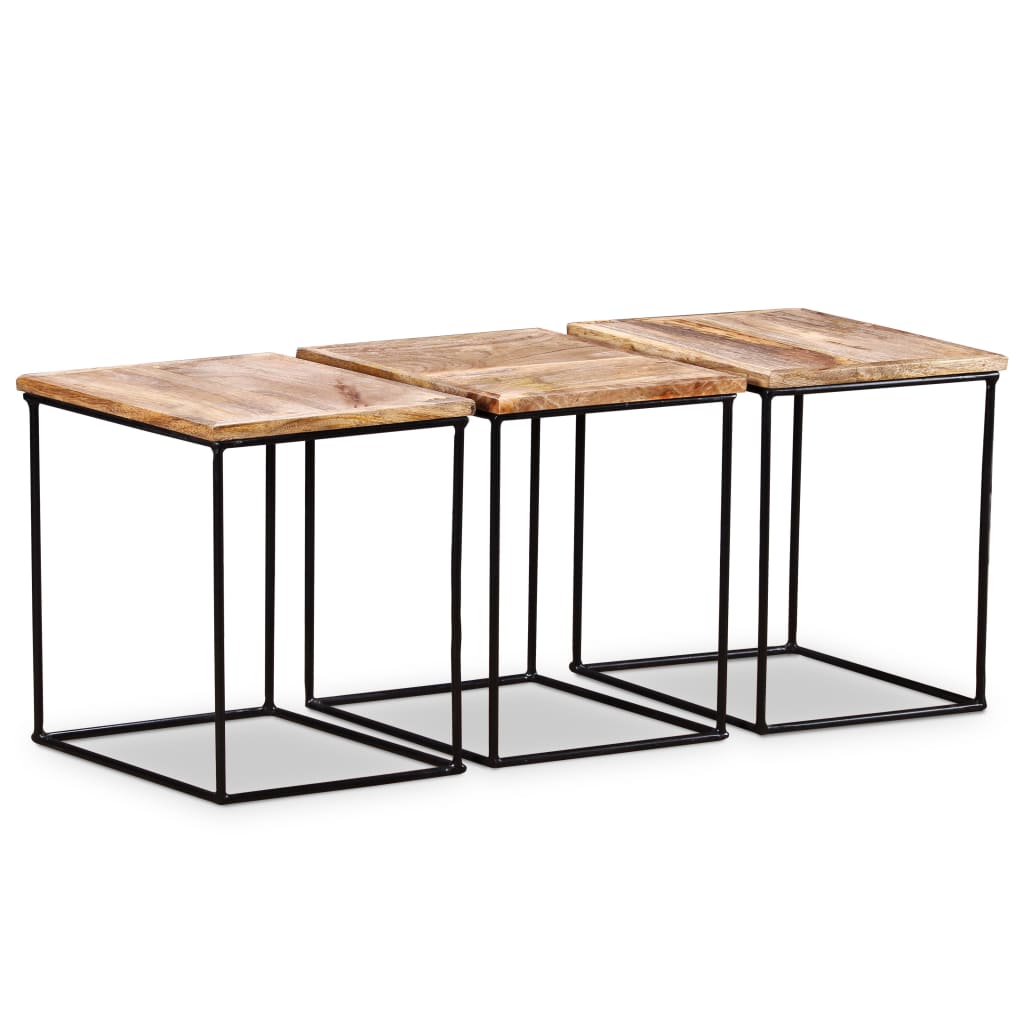 Table Basse Authentique en Manguier et Métal-La-Fabrique-Industrielle