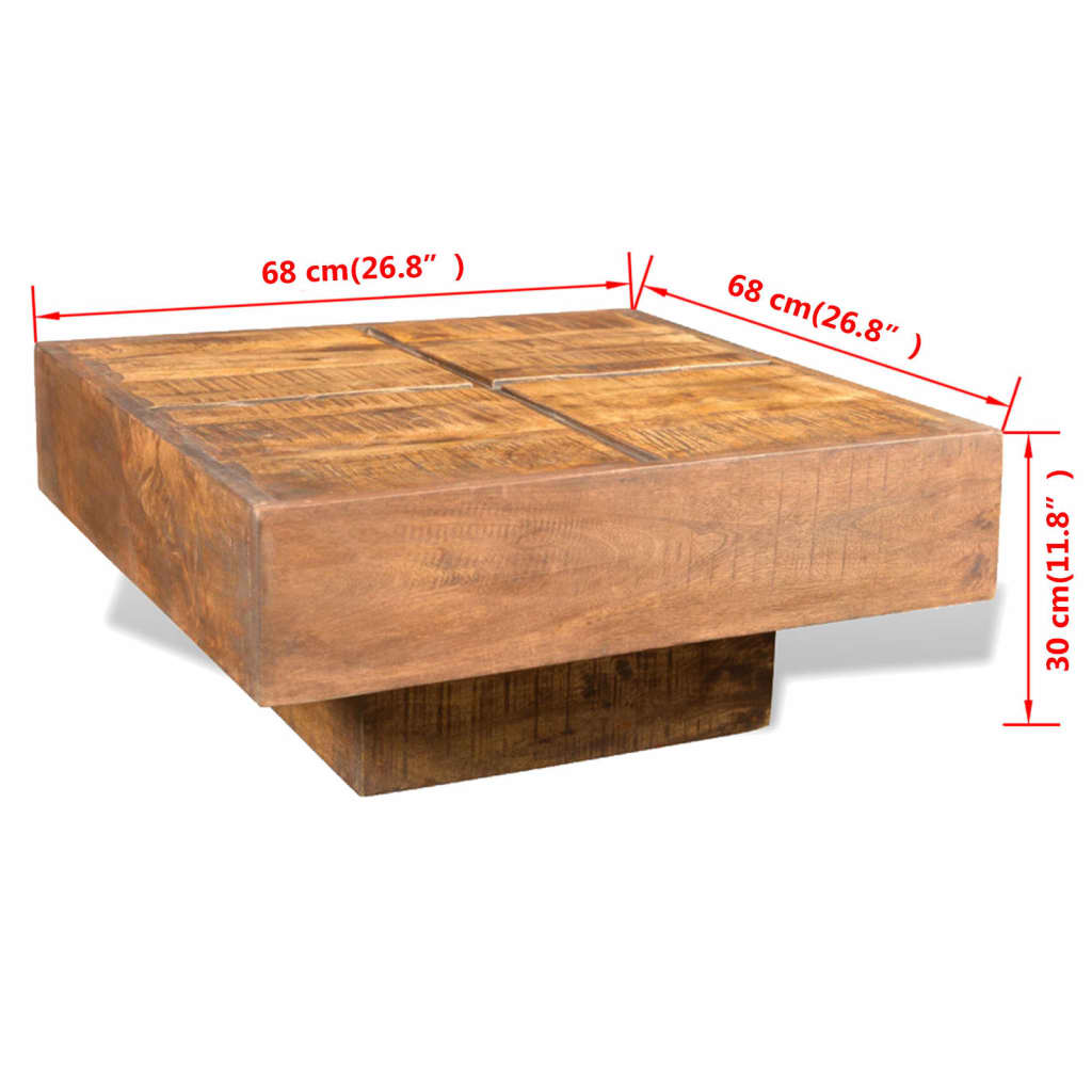Table Basse Carrée en Bois Massif de Manguier-La-Fabrique-Industrielle