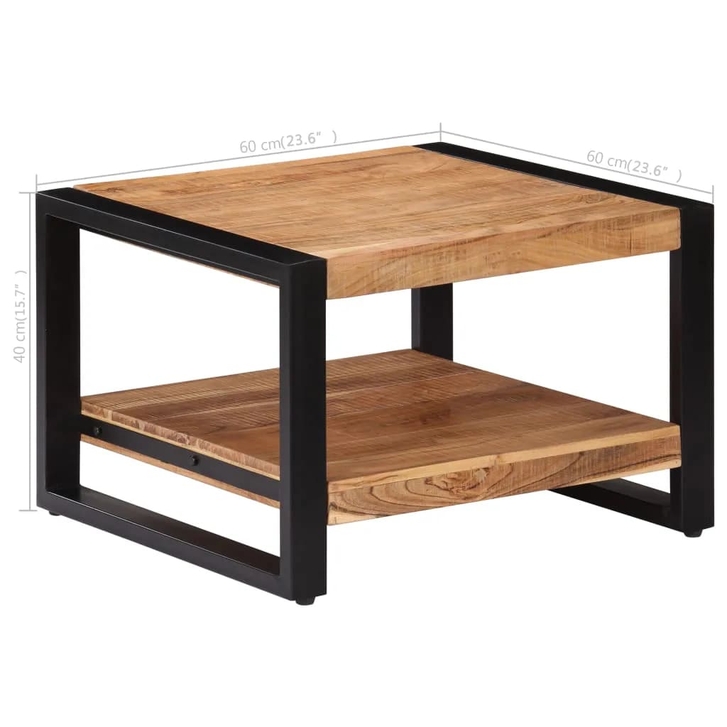 Table Basse Carrée en Bois d'Acacia Massif-La-Fabrique-Industrielle