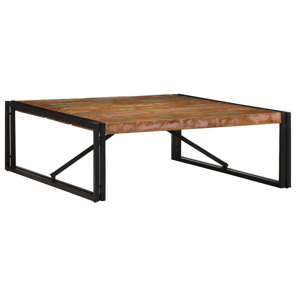 Table Basse Carrée en Bois et Métal Indus-bois de récupération massif-1-100 x 100 x 35 cm-La-Fabrique-Industrielle