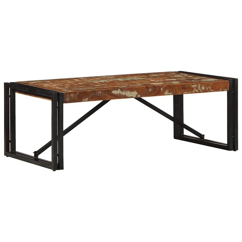 Table Basse Carrée en Bois et Métal Indus-bois de récupération massif-1-100 x 50 x 35 cm-La-Fabrique-Industrielle
