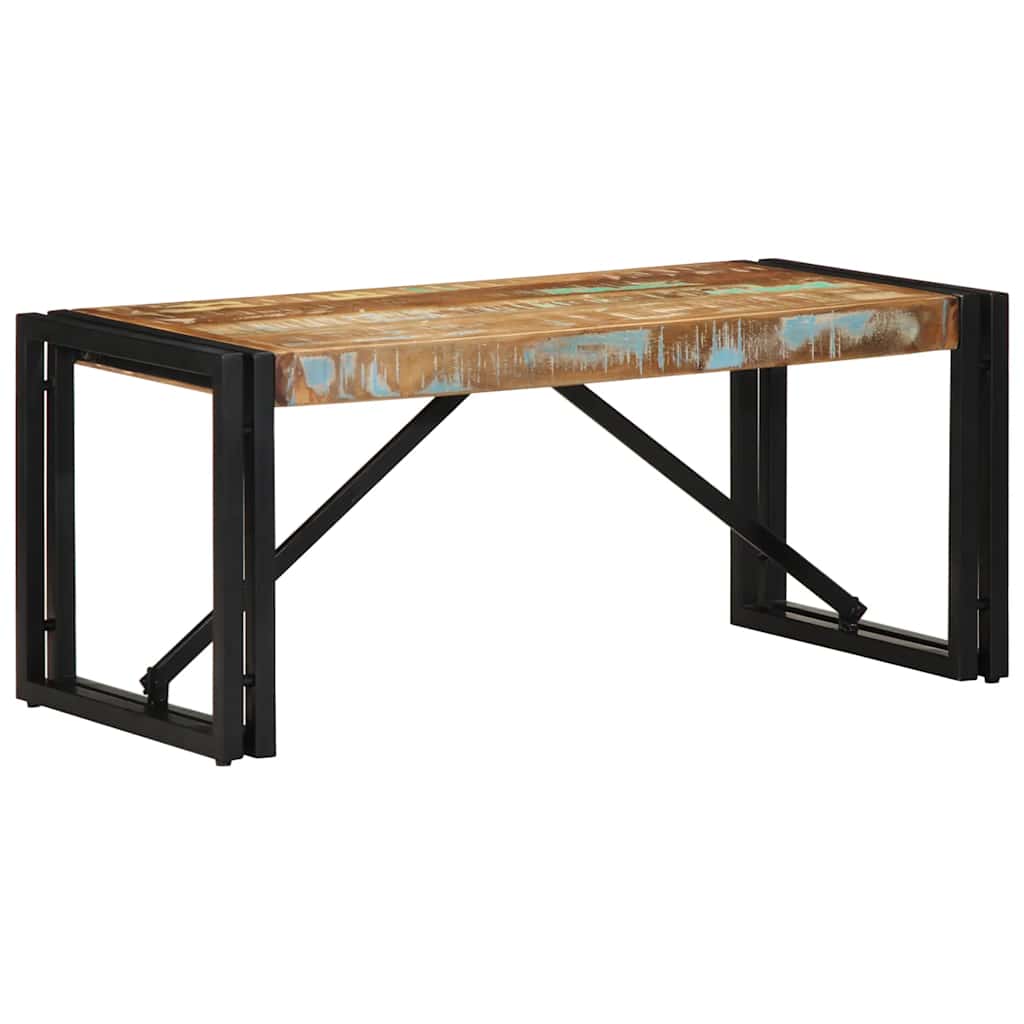 Table Basse Carrée en Bois et Métal Indus-bois de récupération massif-1-80 x 40 x 35 cm-La-Fabrique-Industrielle