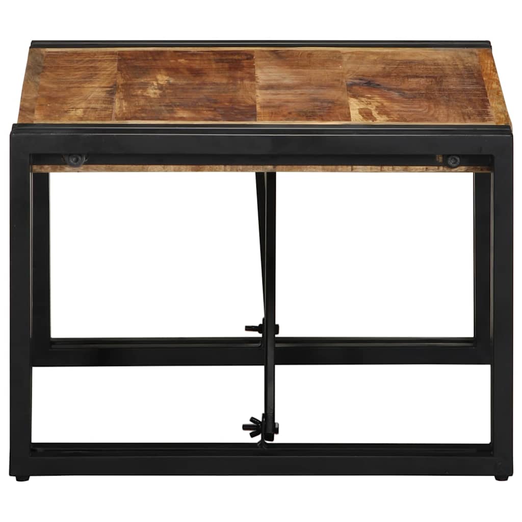 Table Basse Carrée en Bois et Métal Indus-La-Fabrique-Industrielle