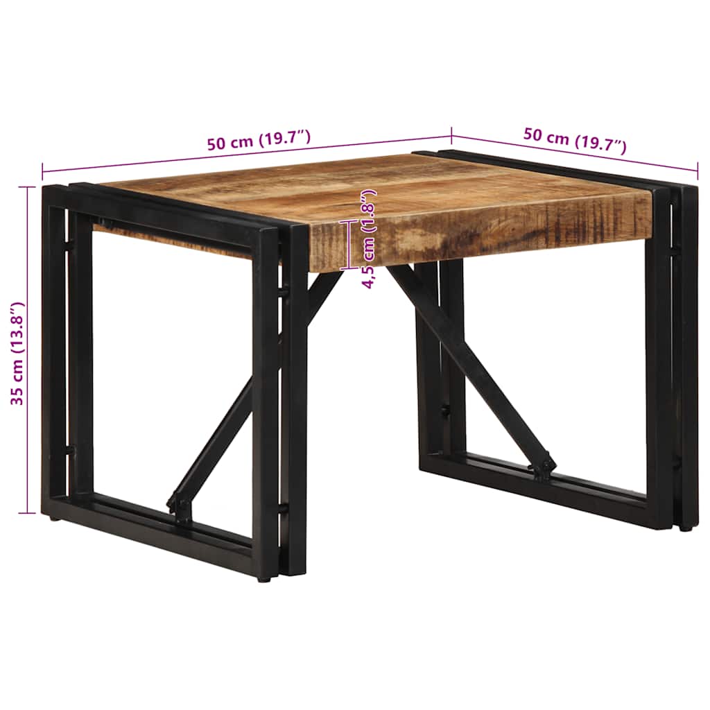 Table Basse Carrée en Bois et Métal Indus-La-Fabrique-Industrielle