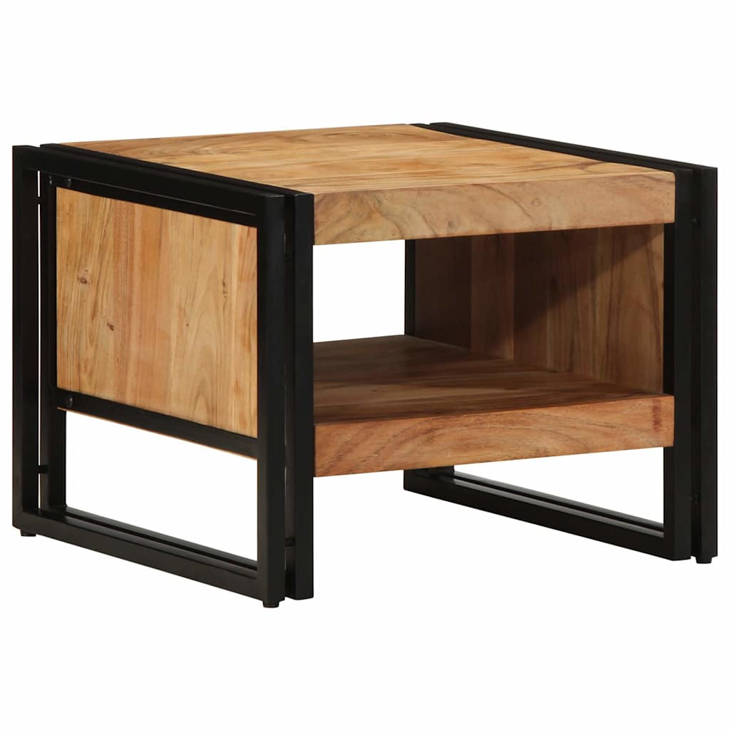 Table Basse Carrée en Bois et Métal Industriel-50 cm-Bois d'acacia-1-La-Fabrique-Industrielle