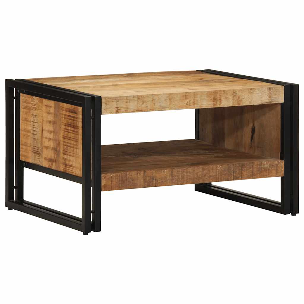 Table Basse Carrée en Bois et Métal Industriel-70 cm-bois de manguier-1-La-Fabrique-Industrielle