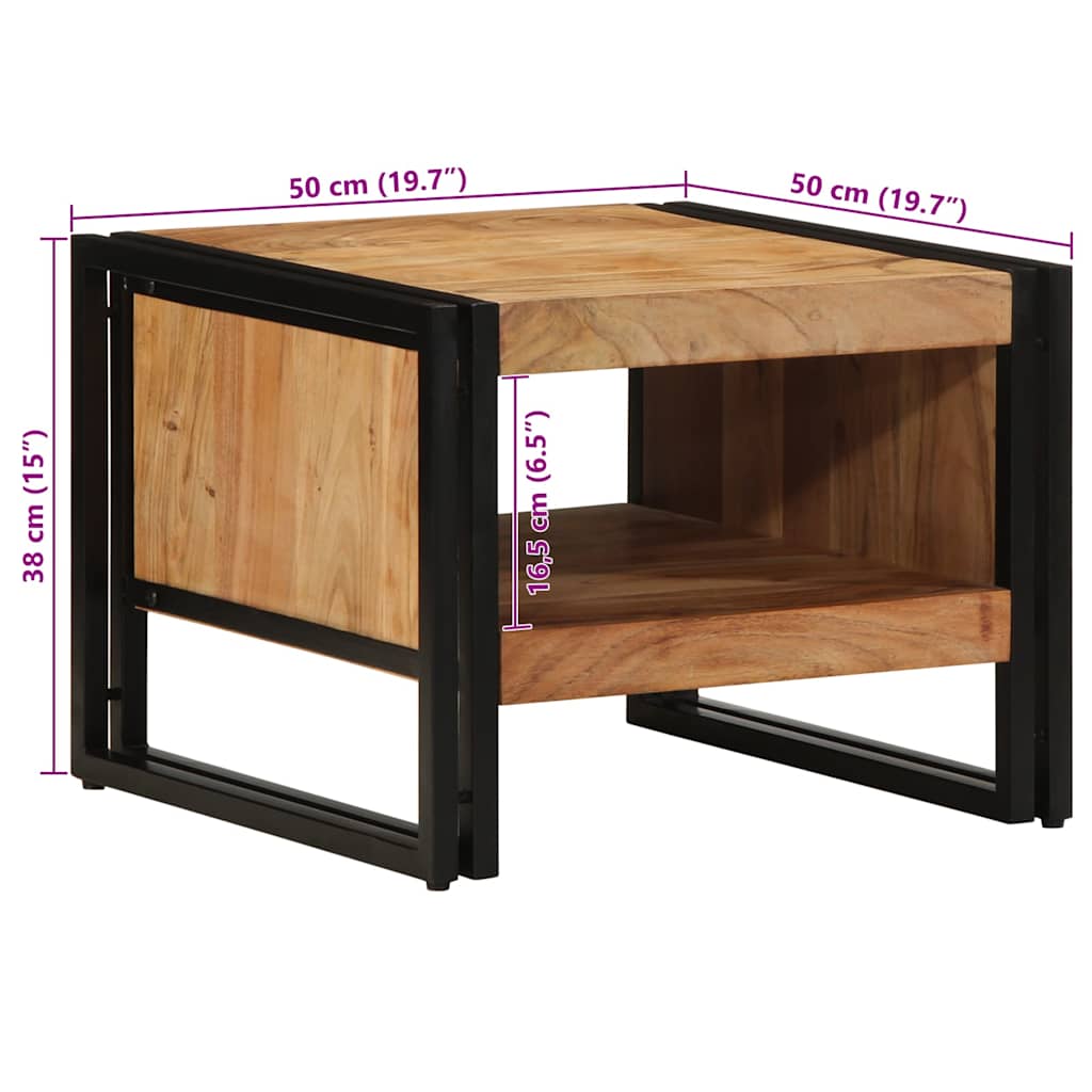 Table Basse Carrée en Bois et Métal Industriel-La-Fabrique-Industrielle