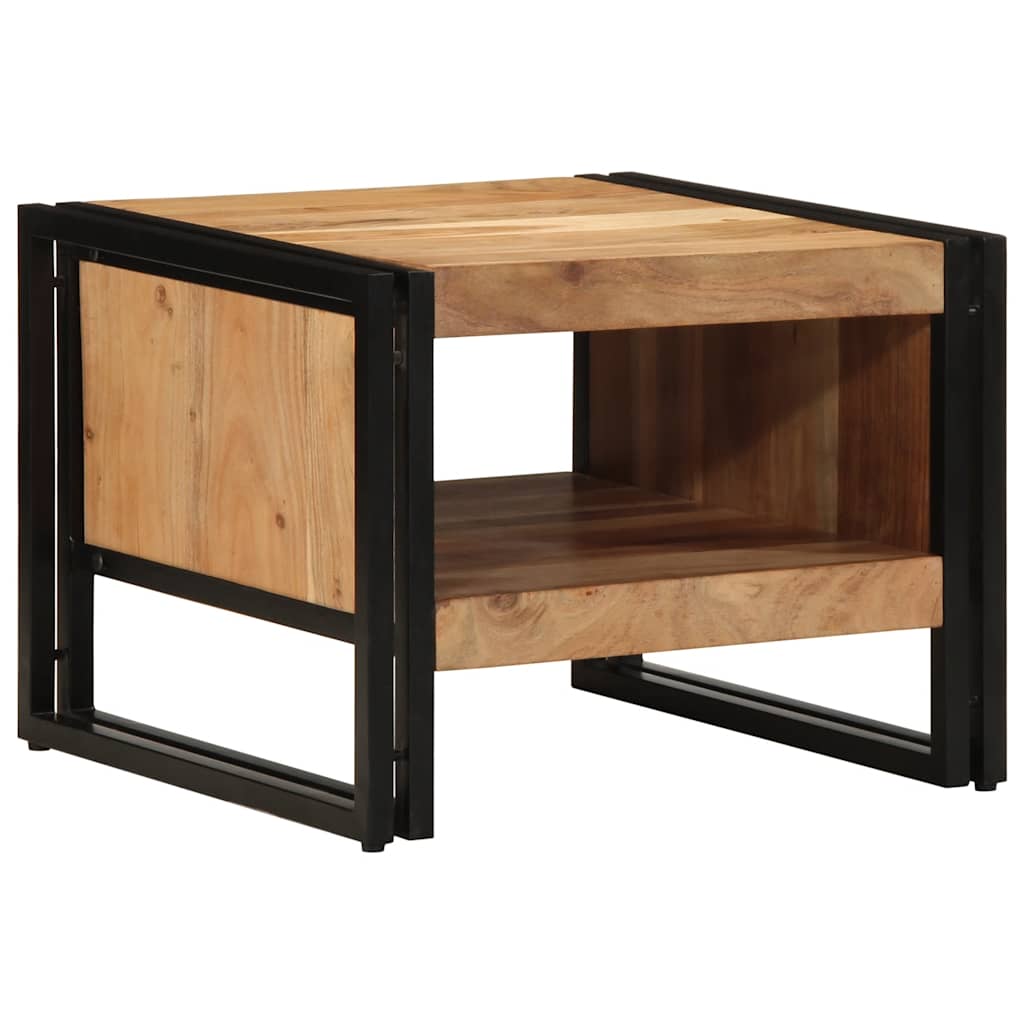 Table Basse Carrée en Bois et Métal Industriel-La-Fabrique-Industrielle