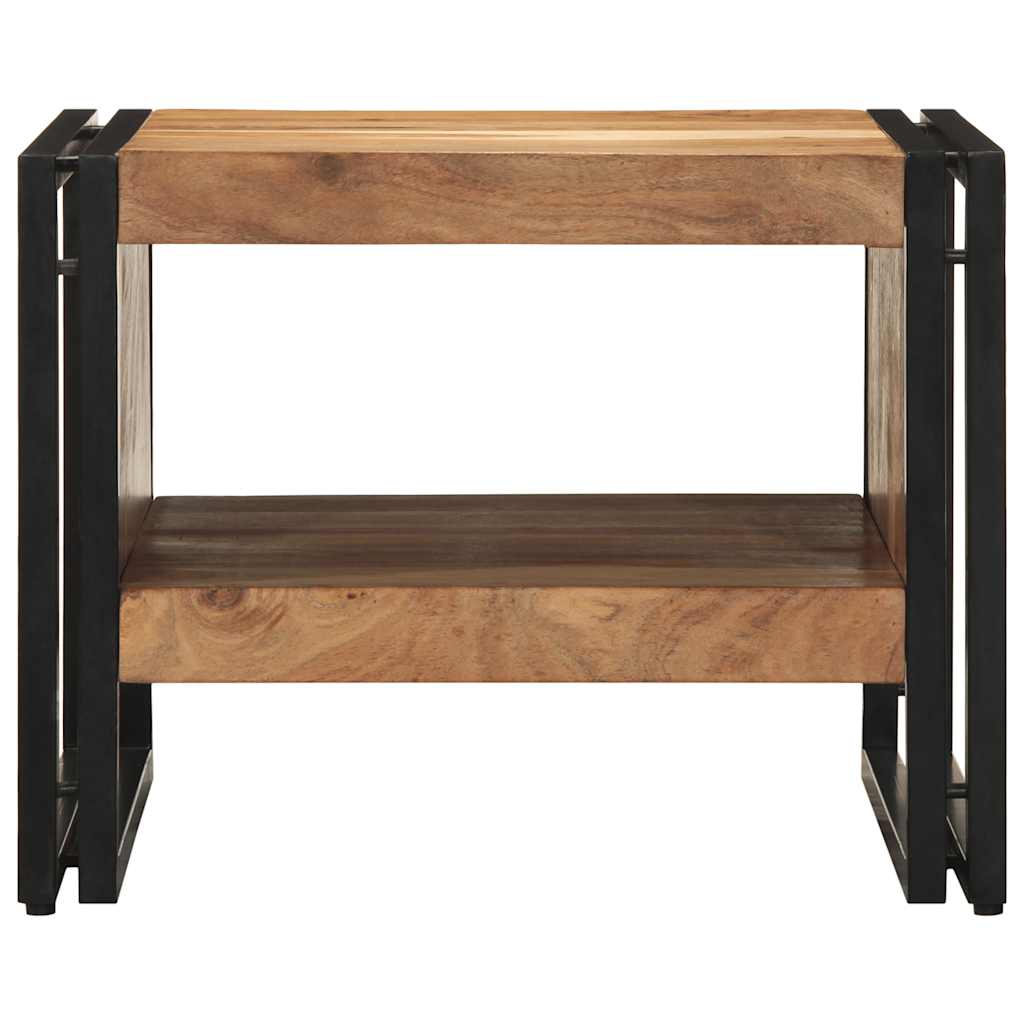 Table Basse Carrée en Bois et Métal Industriel-La-Fabrique-Industrielle