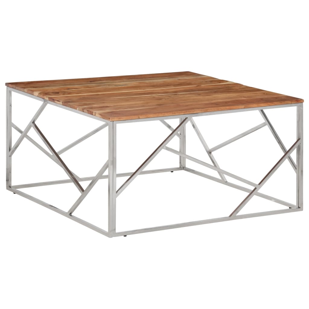 Table Basse Design en Acier et Mélèze Massif-Argent et brun clair-bois-1-La-Fabrique-Industrielle