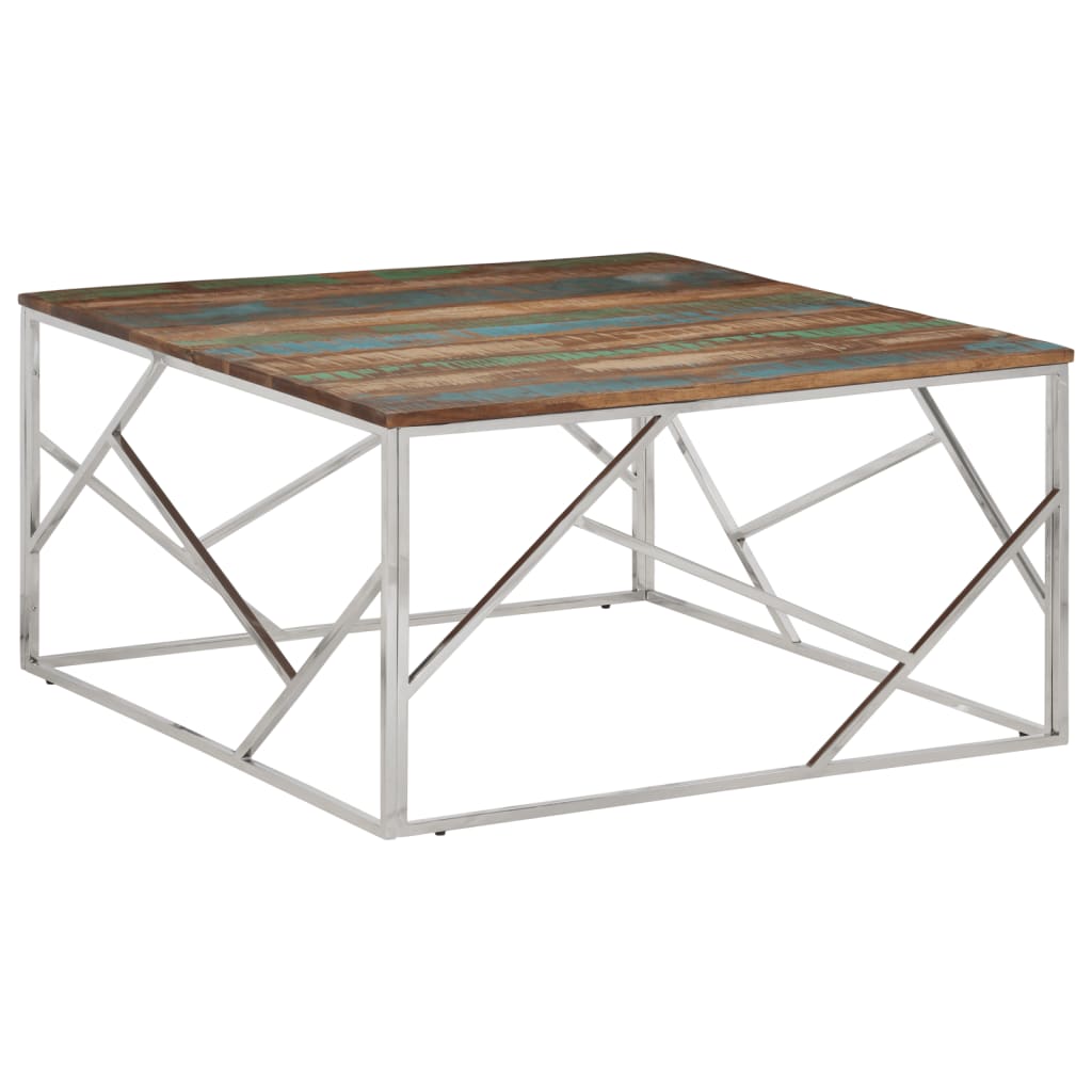Table Basse Design en Acier et Mélèze Massif-argenté et marron-bois-1-La-Fabrique-Industrielle