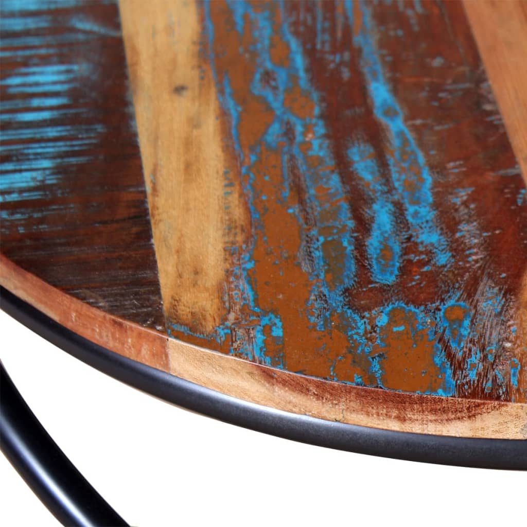 Table Basse Design en Fer Forgé et Bois Recyclé-La-Fabrique-Industrielle