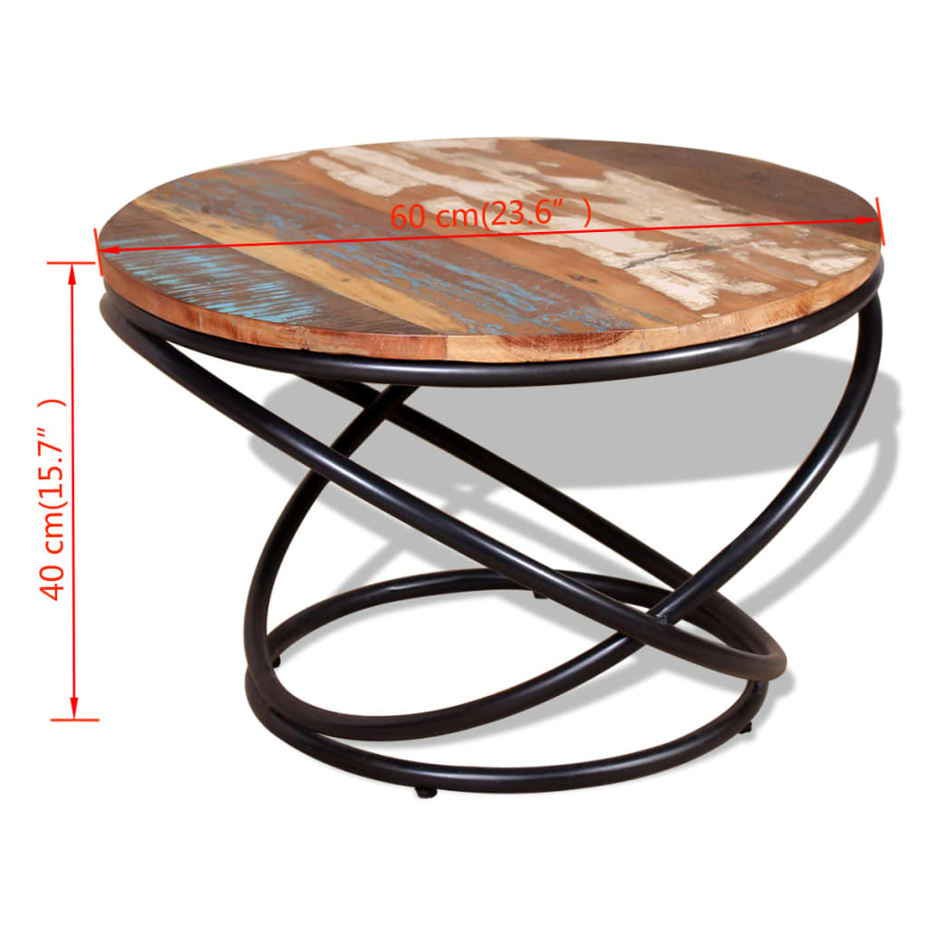 Table Basse Design en Fer Forgé et Bois Recyclé-La-Fabrique-Industrielle