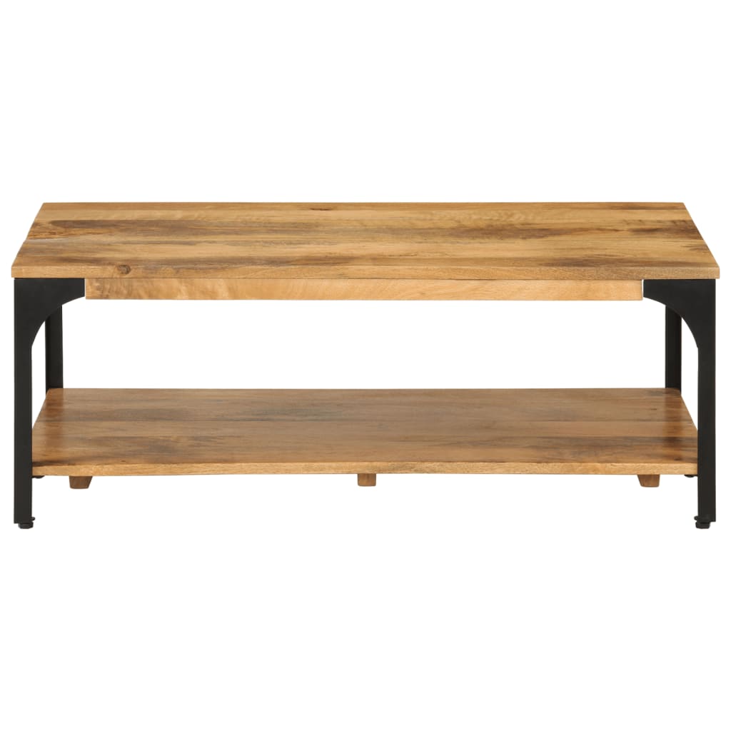Table Basse Double Niveaux en Bois et Acier-La-Fabrique-Industrielle