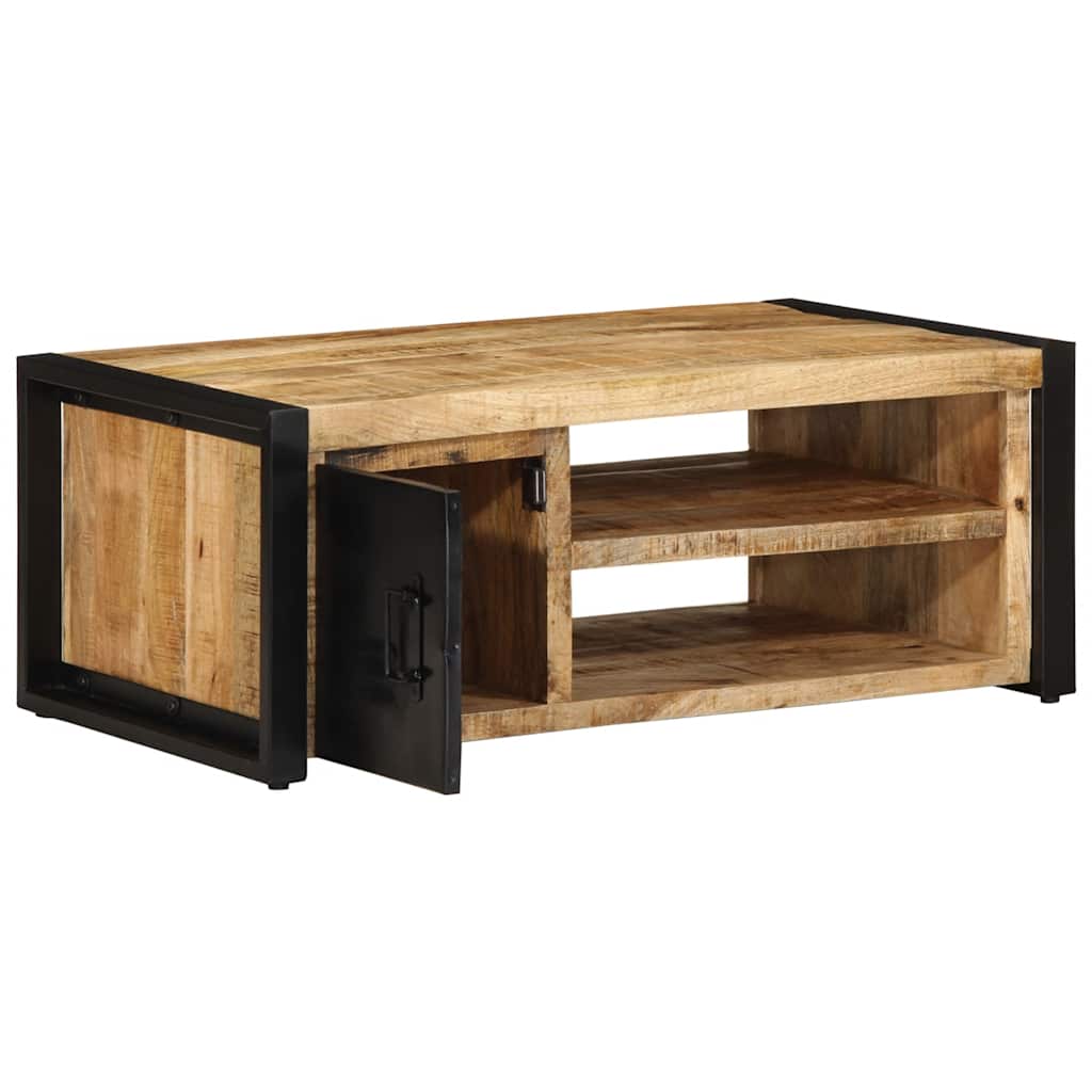 Table Basse Effet Industriel en Bois de Manguier-La-Fabrique-Industrielle