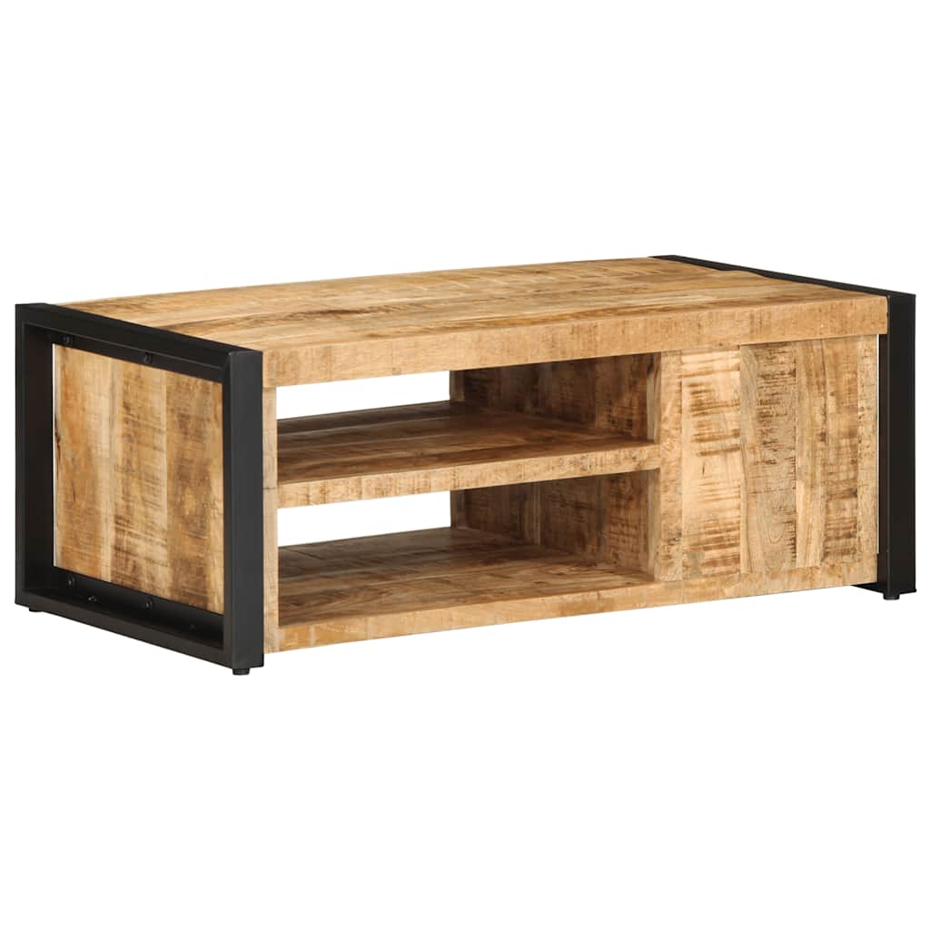 Table Basse Effet Industriel en Bois de Manguier-La-Fabrique-Industrielle