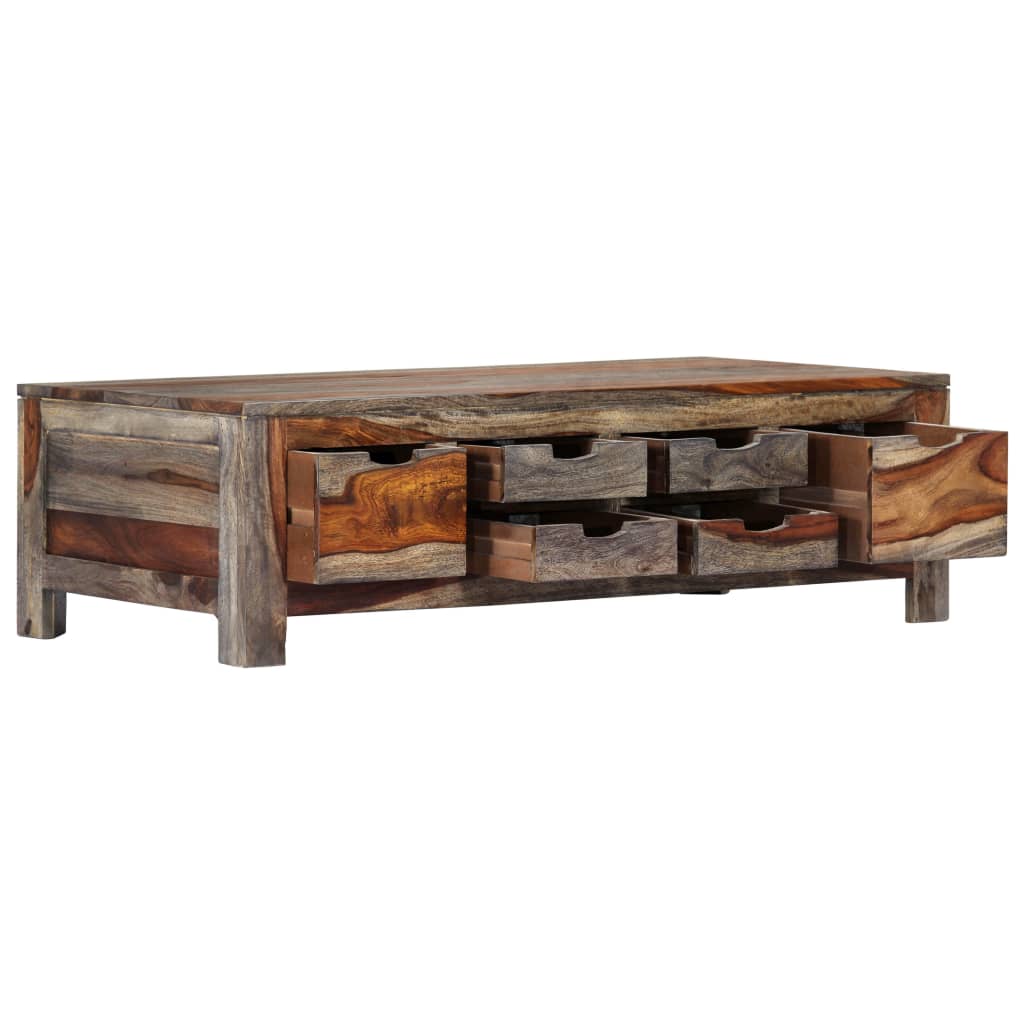 Table Basse Élégante en Bois Grisé-La-Fabrique-Industrielle