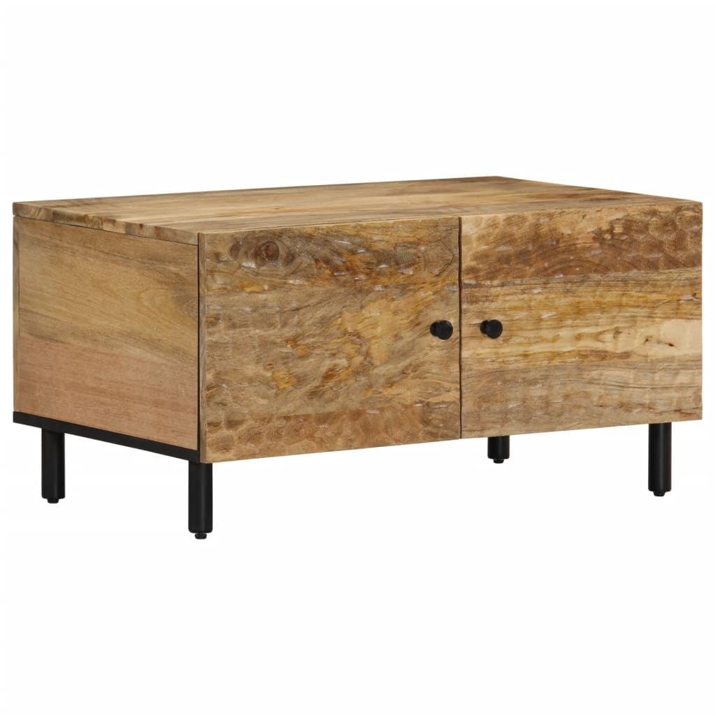 Table Basse Élégante en Bois Massif et Métal-Naturel-bois de manguier massif-1-La-Fabrique-Industrielle
