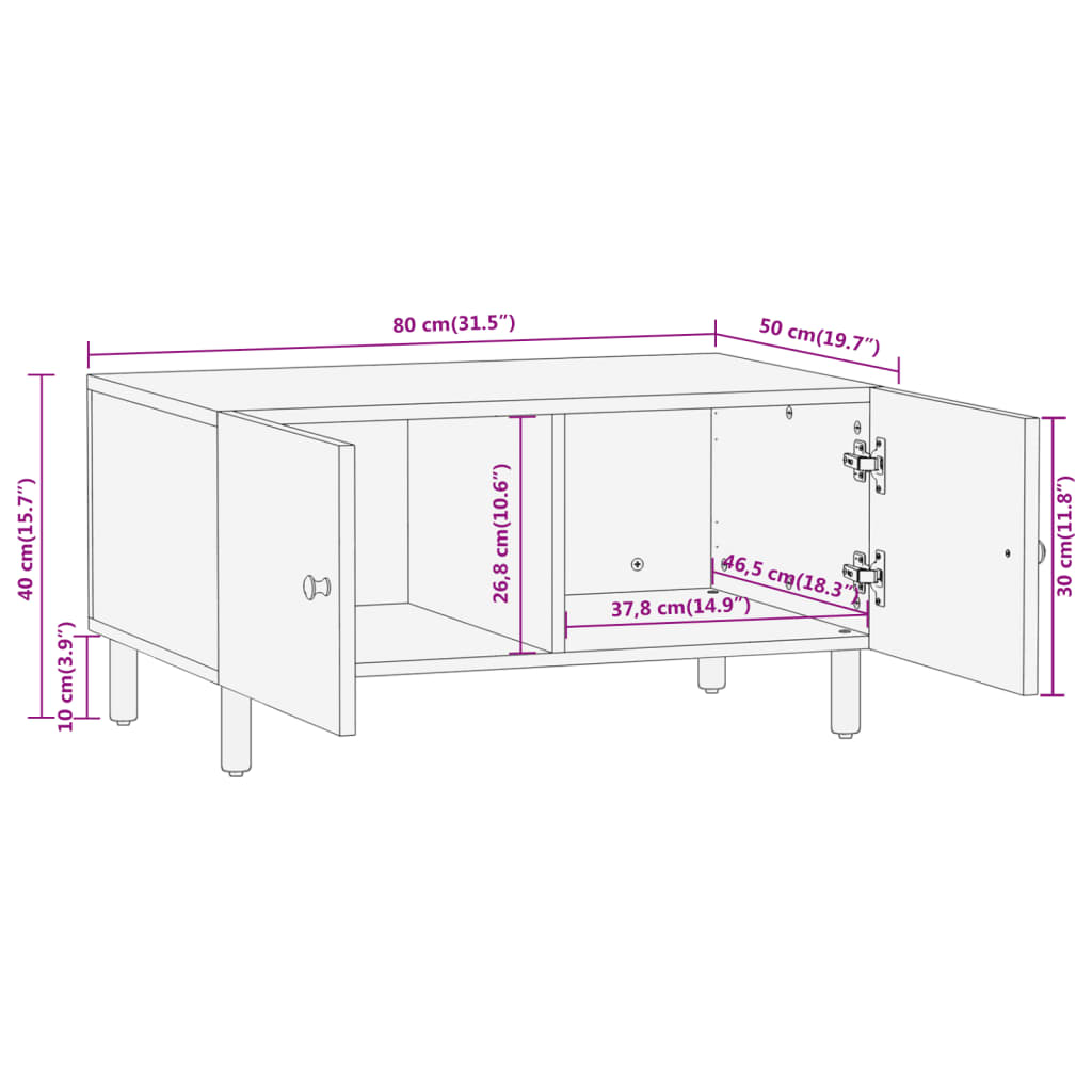 Table Basse Élégante en Bois Massif et Métal-La-Fabrique-Industrielle