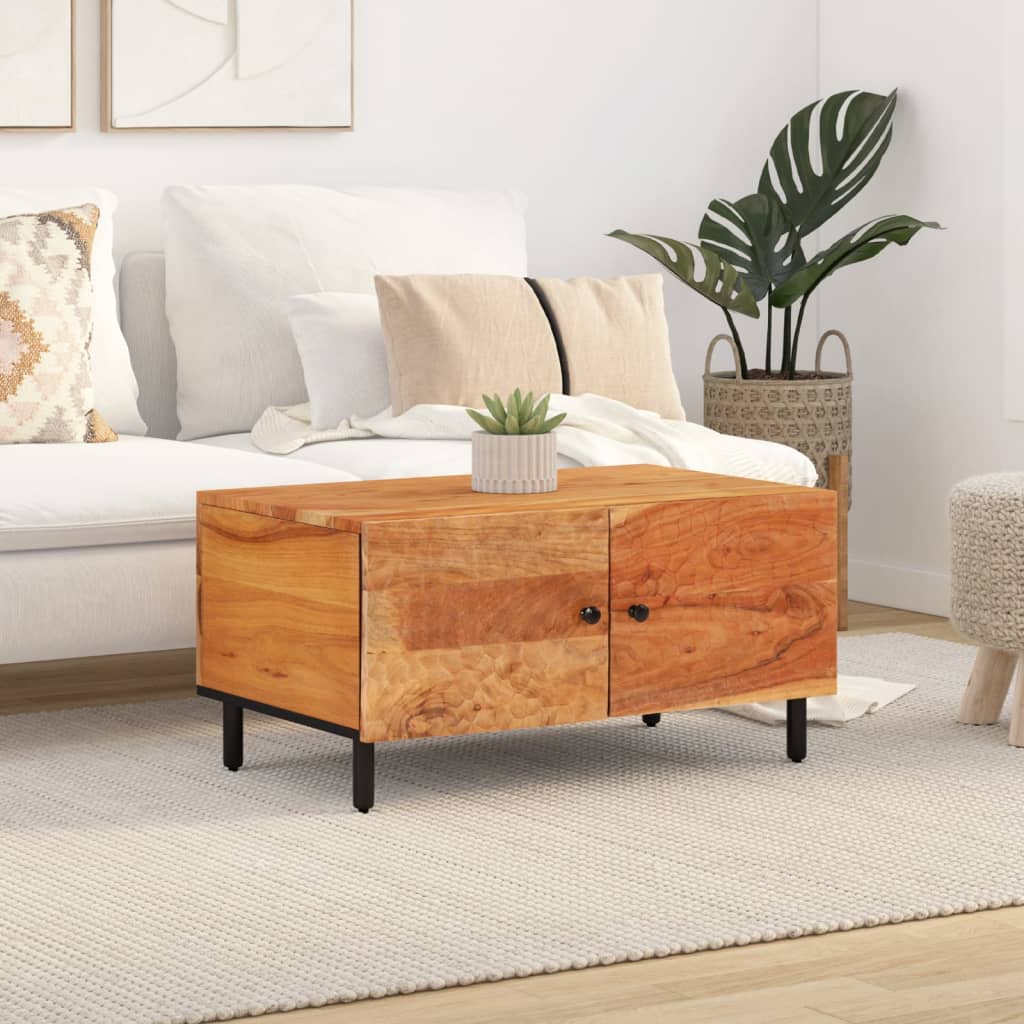 Table Basse Élégante en Bois Massif et Métal-La-Fabrique-Industrielle