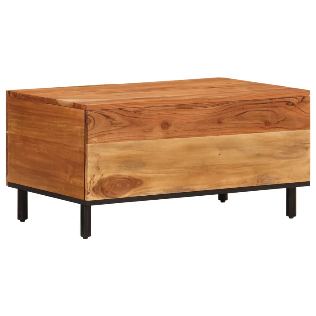 Table Basse Élégante en Bois Massif et Métal-La-Fabrique-Industrielle