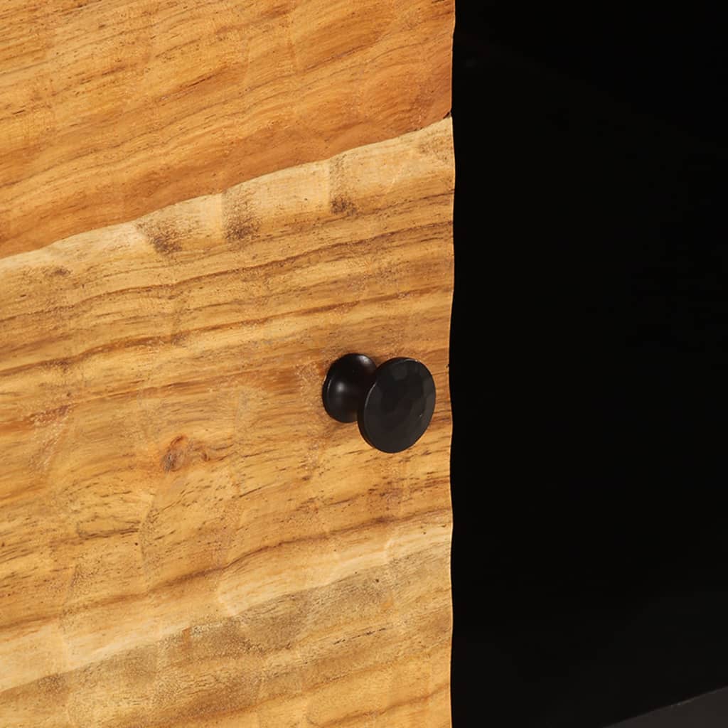 Table Basse Élégante en Métal Noir et Bois d'Acacia-La-Fabrique-Industrielle