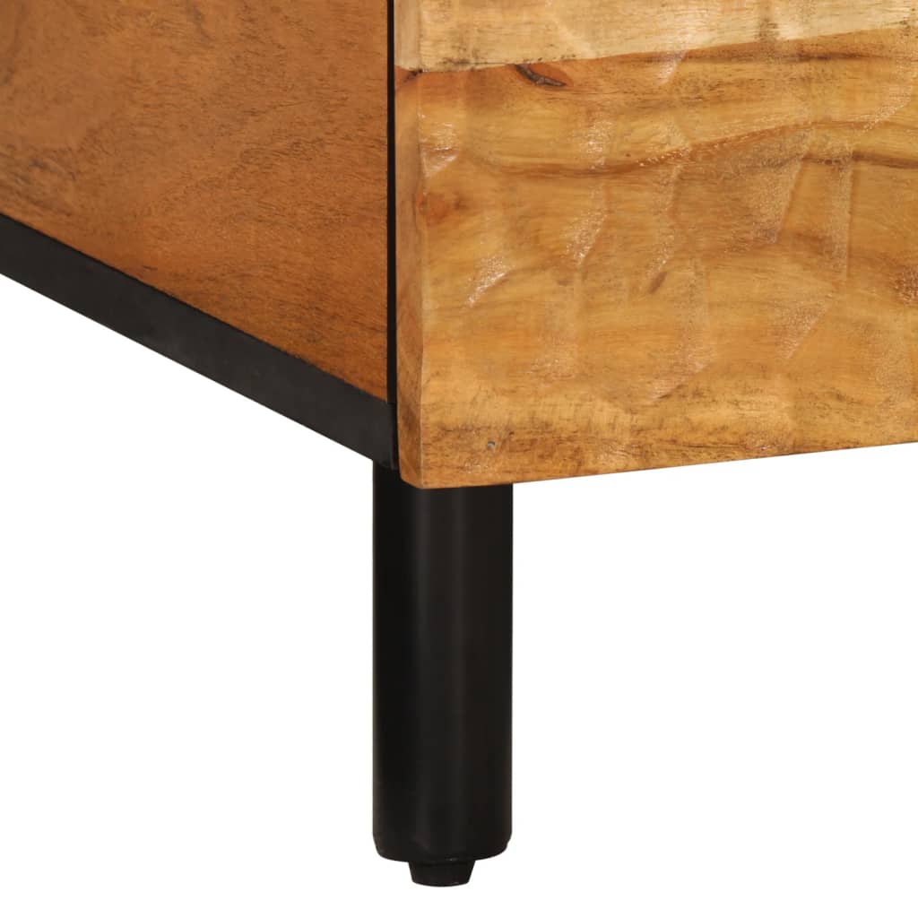 Table Basse Élégante en Métal Noir et Bois d'Acacia-La-Fabrique-Industrielle