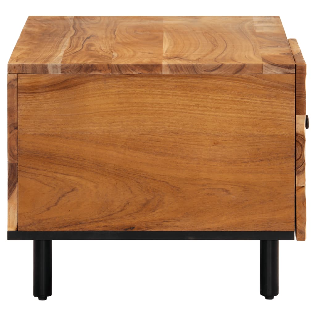 Table Basse Élégante en Métal Noir et Bois d'Acacia-La-Fabrique-Industrielle