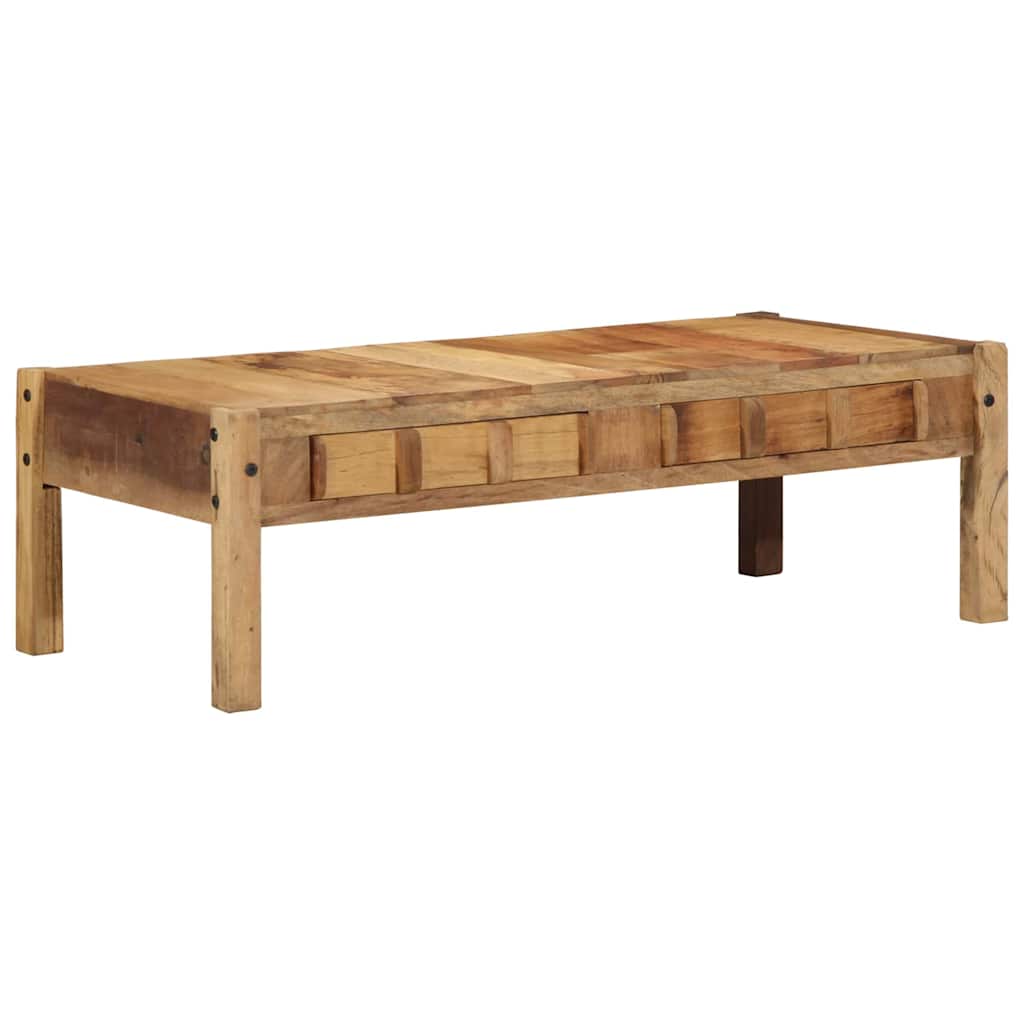 Table Basse Industrielle en Bois Massif Récupéré Blanc-La-Fabrique-Industrielle
