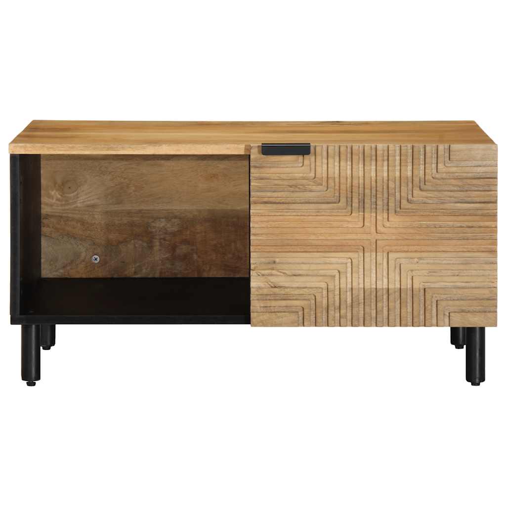 Table Basse Industrielle en Bois Massif avec Rangement-La-Fabrique-Industrielle