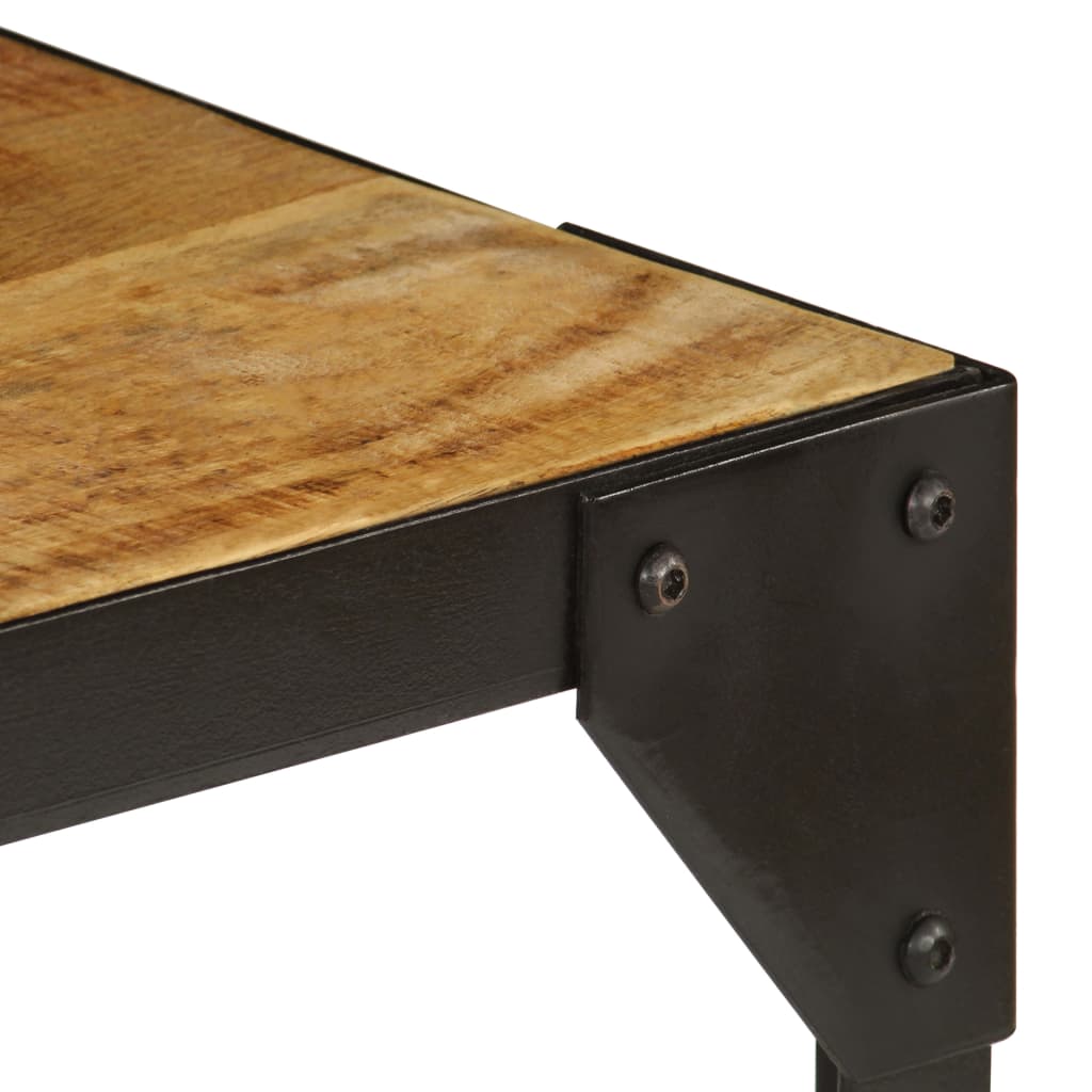 Table Basse Industrielle en Bois Massif et Métal Noir-La-Fabrique-Industrielle