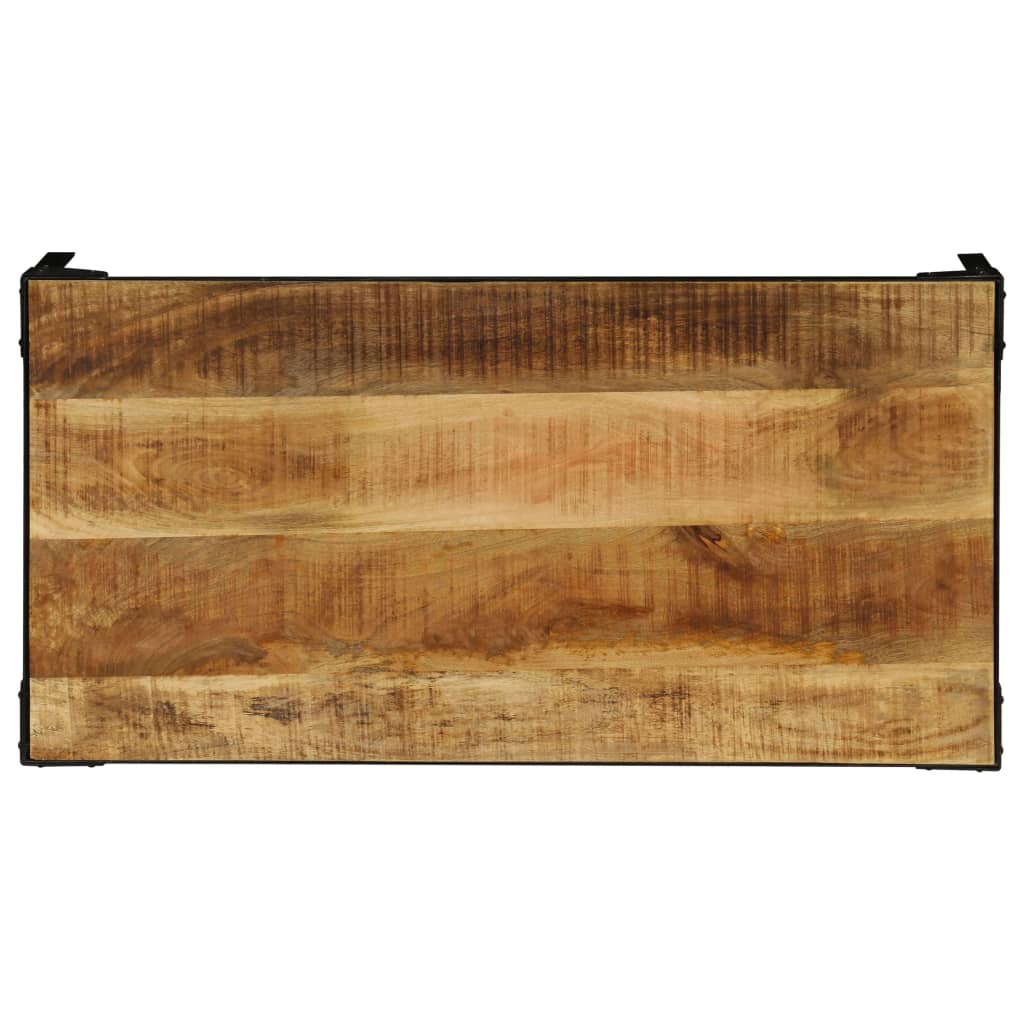 Table Basse Industrielle en Bois Massif et Métal Noir-La-Fabrique-Industrielle