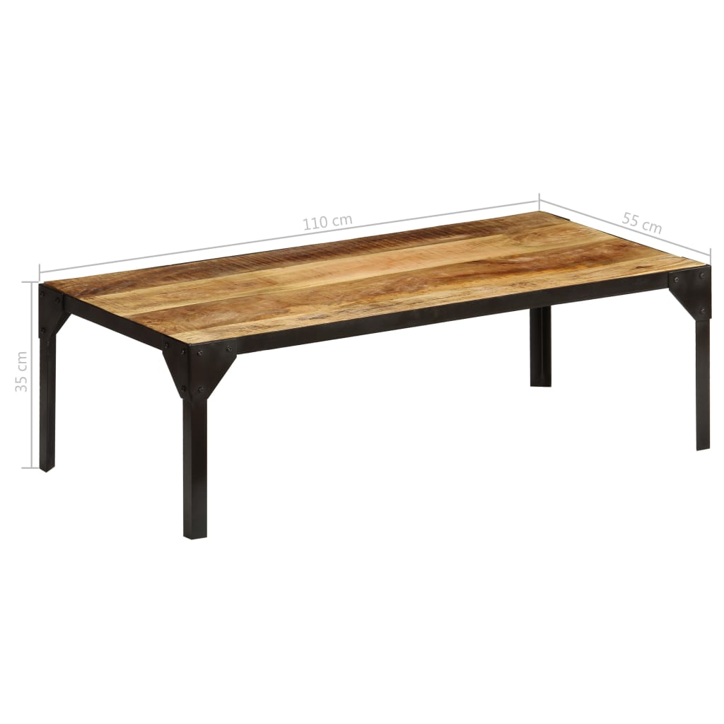 Table Basse Industrielle en Bois Massif et Métal Noir-La-Fabrique-Industrielle