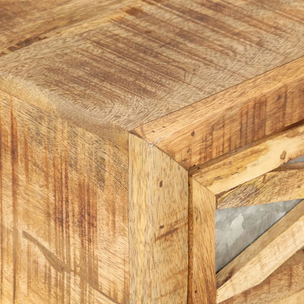 Table Basse Industrielle en Bois de Manguier avec Roulettes-La-Fabrique-Industrielle