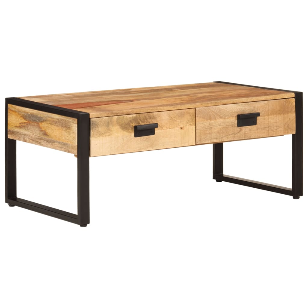 Table Basse Industrielle en Bois de Manguier avec Tiroirs-54 cm-1-La-Fabrique-Industrielle