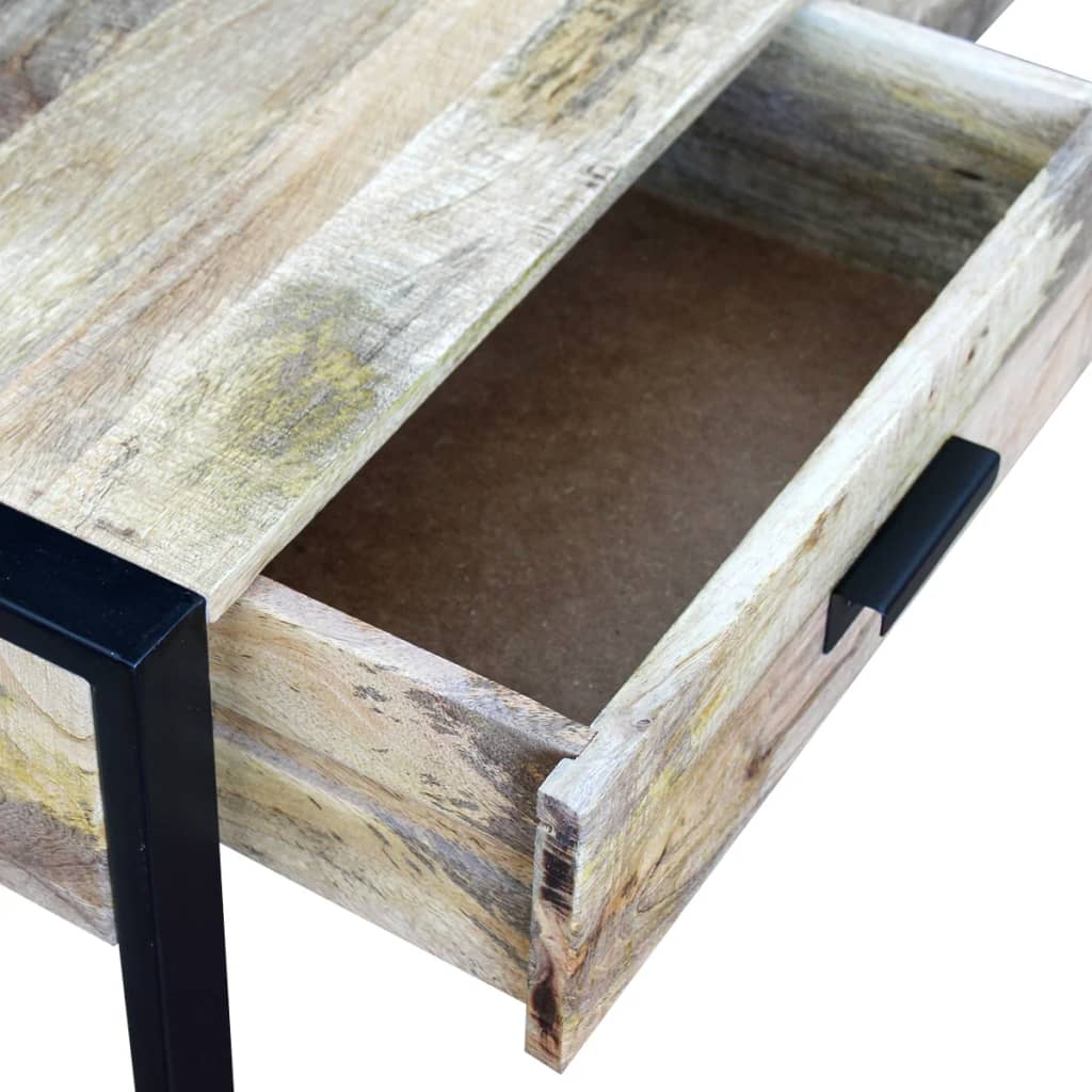 Table Basse Industrielle en Bois de Manguier avec Tiroirs-La-Fabrique-Industrielle