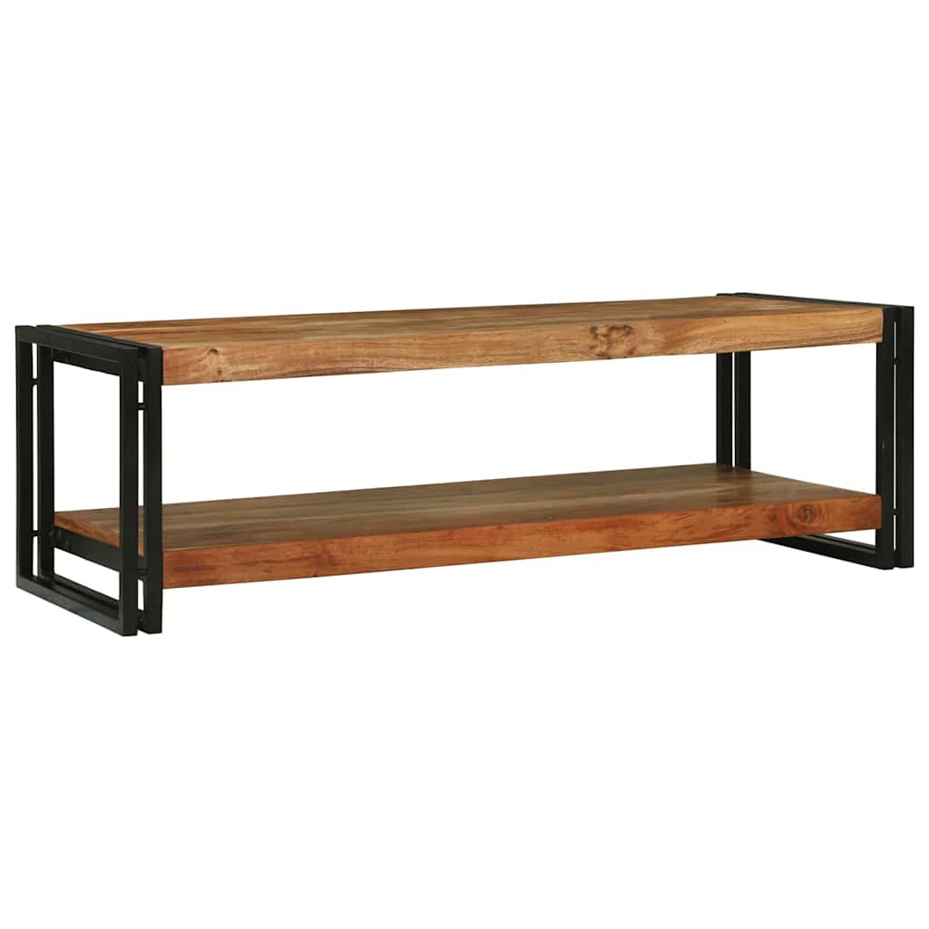 Table Basse Industrielle en Métal et Bois de Manguier-Bois d'acacia massif-La-Fabrique-Industrielle