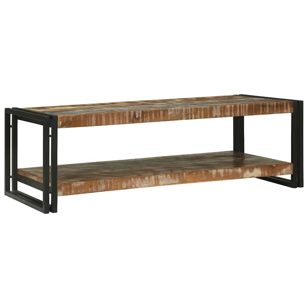 Table Basse Industrielle en Métal et Bois de Manguier-bois de récupération massif-La-Fabrique-Industrielle