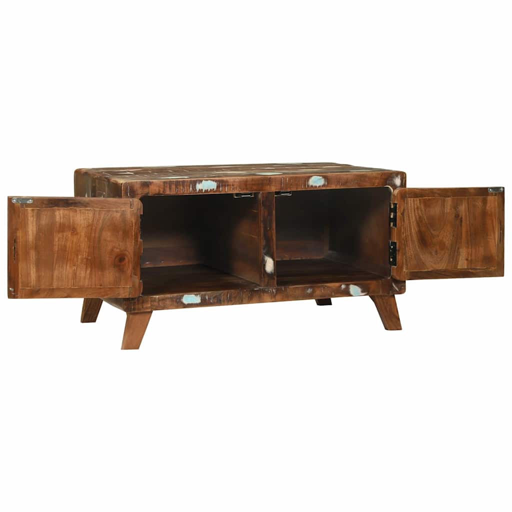 Table Basse Multicolore en Bois Massif Récupéré-La-Fabrique-Industrielle