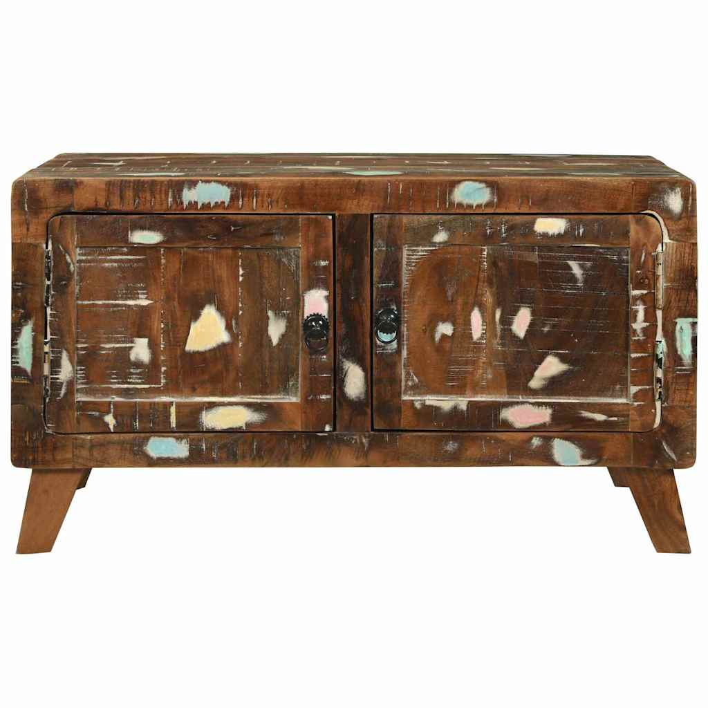 Table Basse Multicolore en Bois Massif Récupéré-La-Fabrique-Industrielle