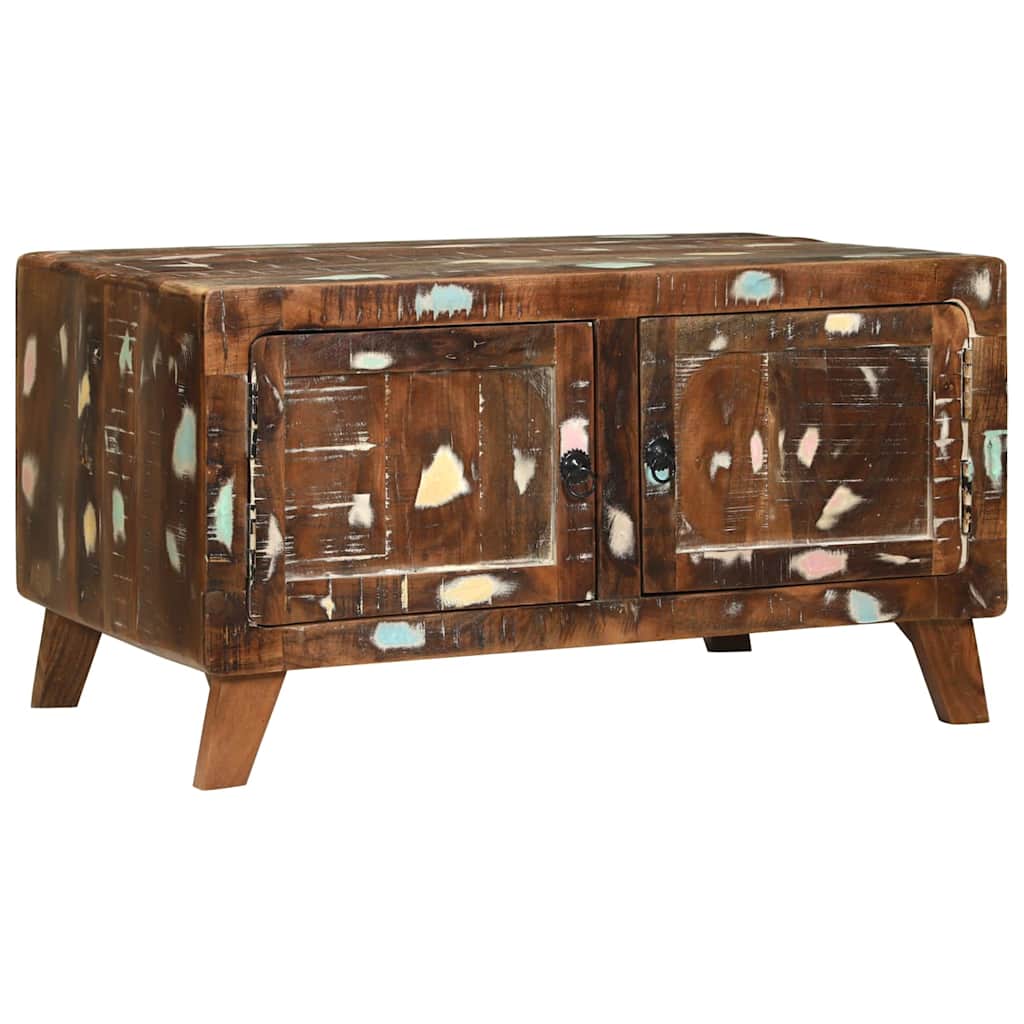 Table Basse Multicolore en Bois Massif Récupéré-La-Fabrique-Industrielle
