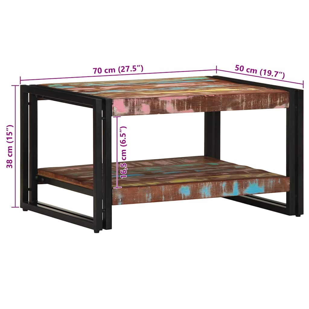 Table Basse Multicolore en Bois Recyclé-La-Fabrique-Industrielle