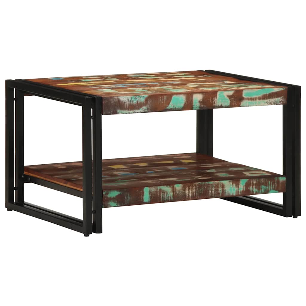 Table Basse Multicolore en Bois Recyclé-La-Fabrique-Industrielle